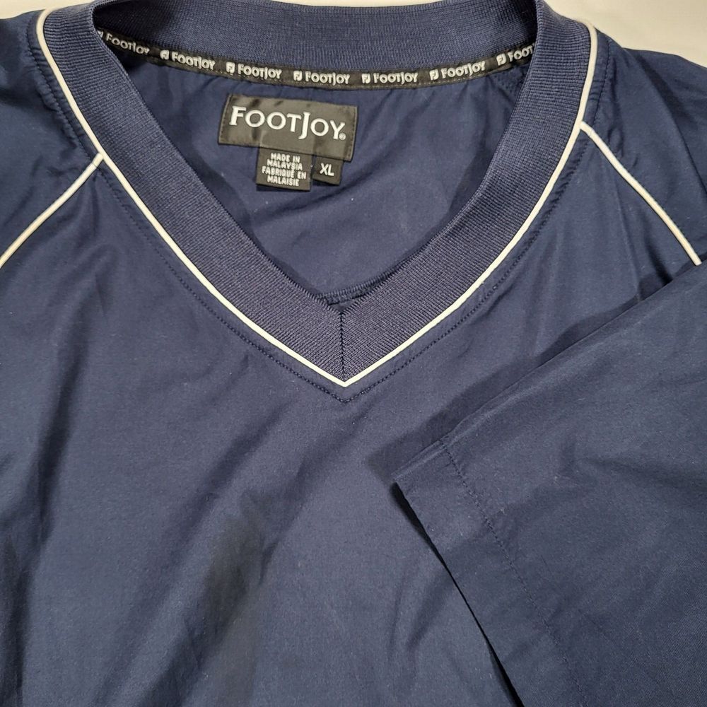 FootJoy Men's XL Navy Blue Short Sleeve Golf Windbreaker Jacket Zipper Pocket